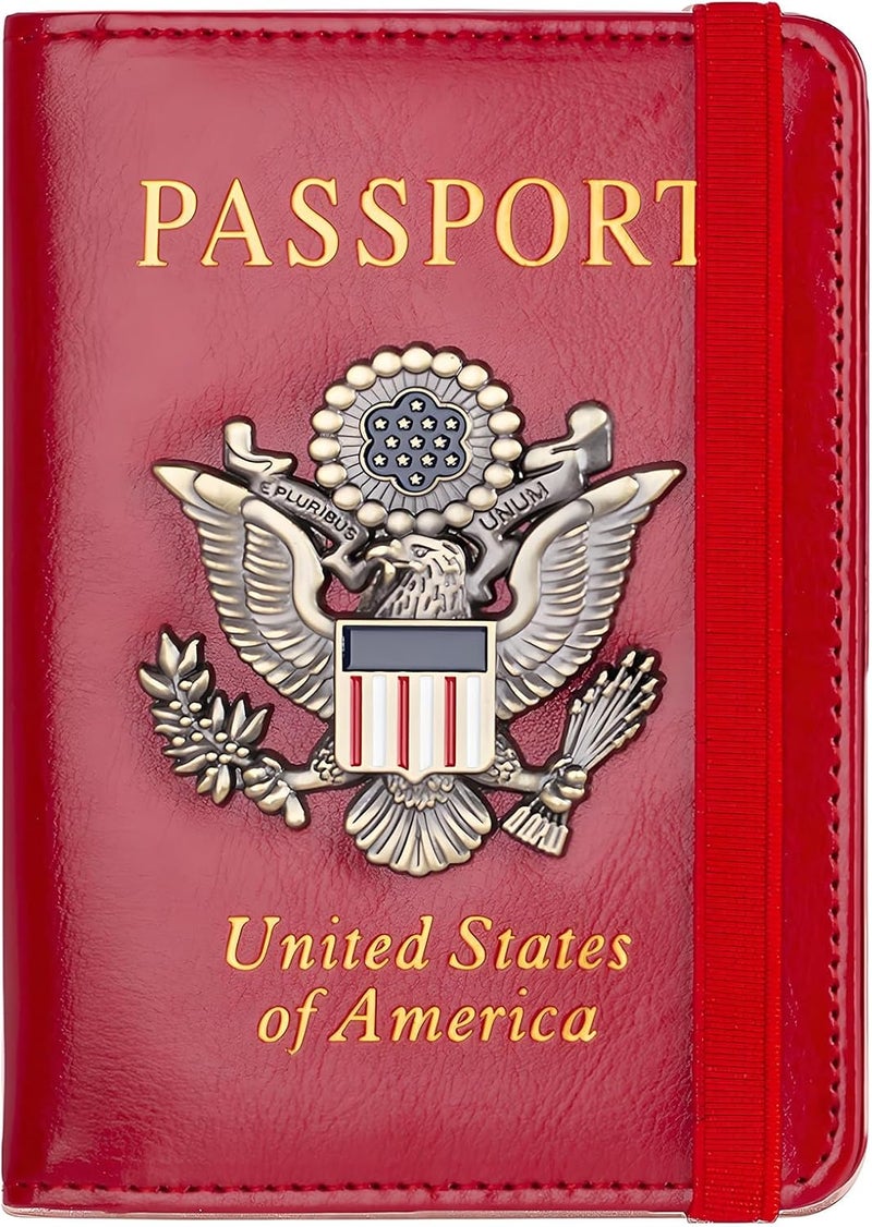 FACATH Premium Passport Holder for Travel, RFID Blocking Passport Cover Slim, Durable & Travel-Friendly, Passport Wallet Keep Your Documents Safe & Organized (Red) - Image 1